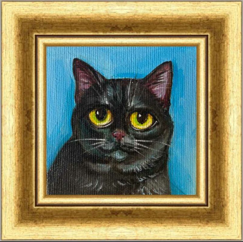 Black cat - a painting by Przemiła Kościelna