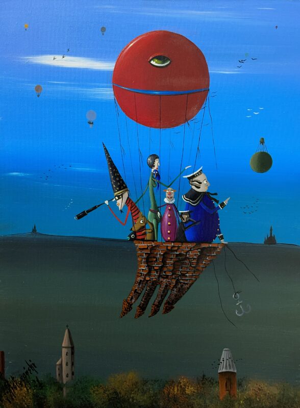 Balloonists - a painting by Jarosław Kiełczyński