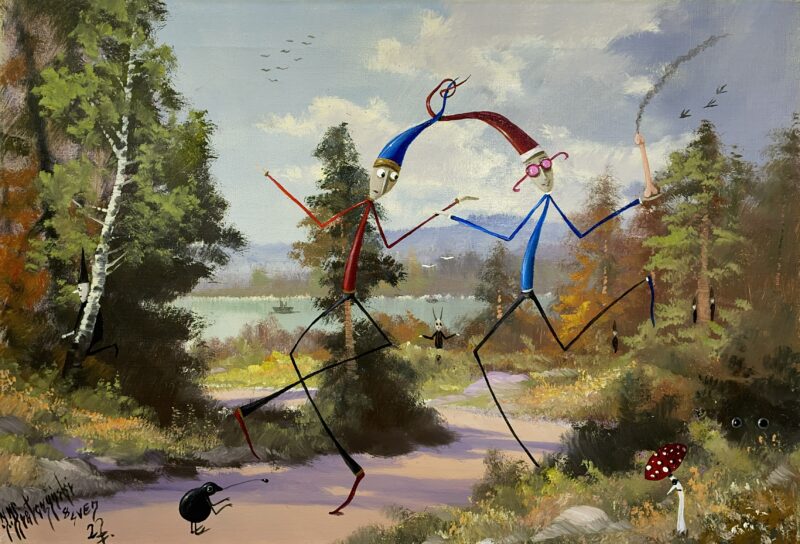 Love games - a painting by Jarosław Kiełczyński