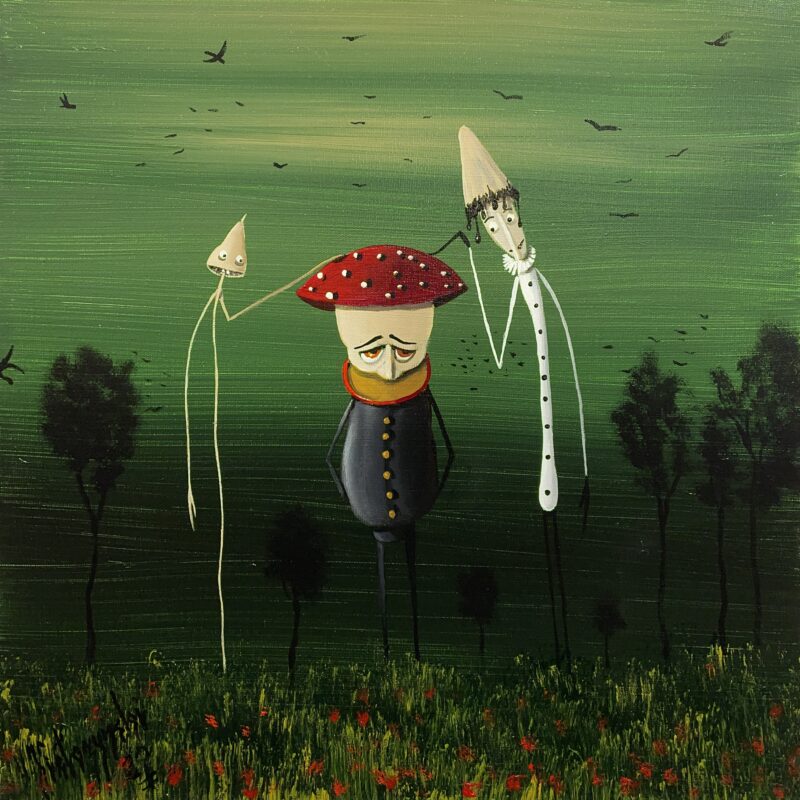 In the mushroom kingdom - a painting by Jarosław Kiełczyński