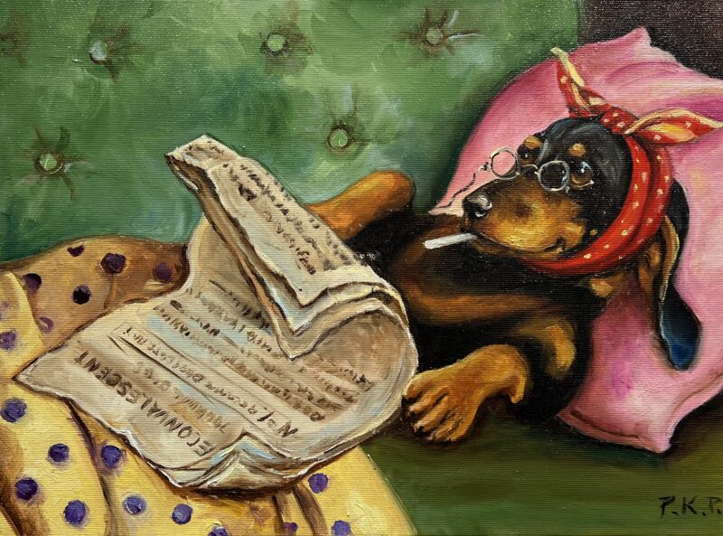 Dog - a painting by Przemiła Kościelna