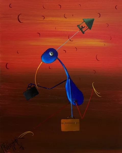 Moving out - a painting by Jarosław Kiełczyński