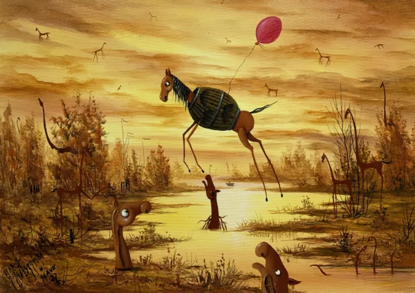 Land of horses - a painting by Jarosław Kiełczyński