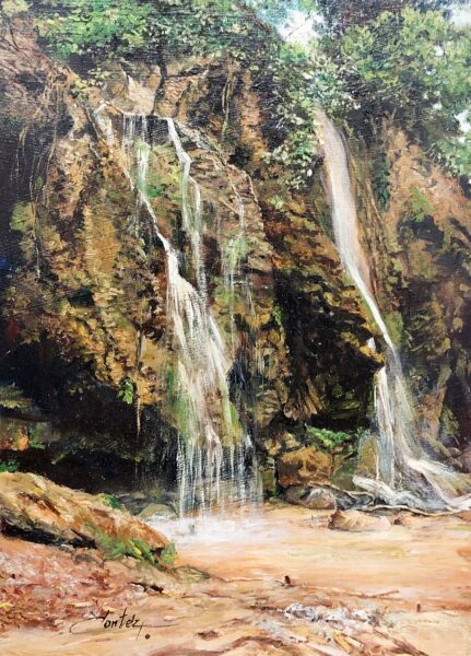 Nature – waterfall - a painting by Zbigniew Cortez Zając