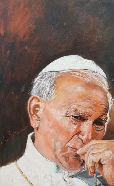 John Paul II concerned - a painting by Zbigniew Cortez Zając
