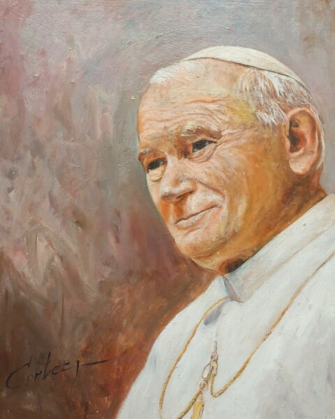 Jan Paul II smile - a painting by Zbigniew Cortez Zając