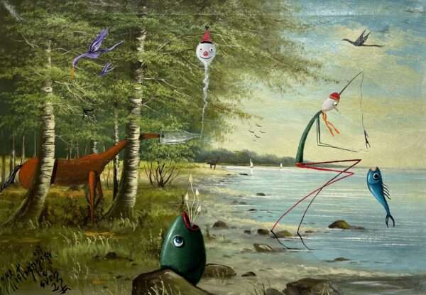 Fisherman - a painting by Jarosław Kiełczyński