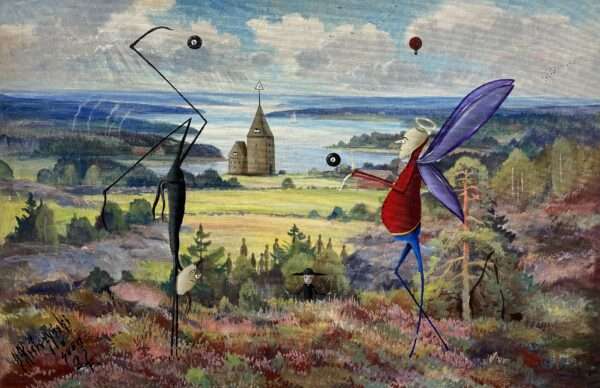 Acrobats - a painting by Jarosław Kiełczyński