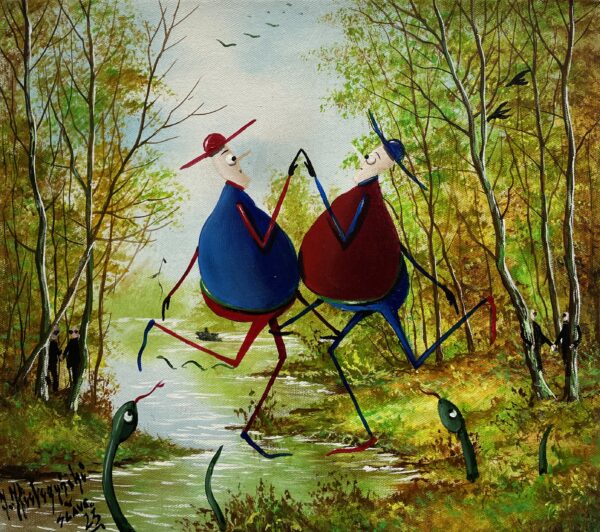 Suitors - a painting by Jarosław Kiełczyński