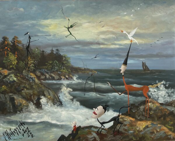 Dragon hunting - a painting by Jarosław Kiełczyński