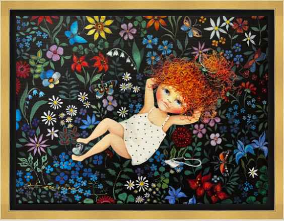 In the flowers paradise. A painting by Oksana Parashchak