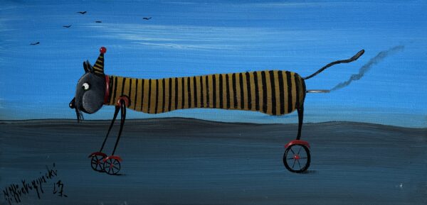 Combustion cat - a painting by Jarosław Kiełczyński