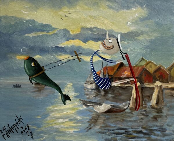 Water sports - a painting by Jarosław Kiełczyński