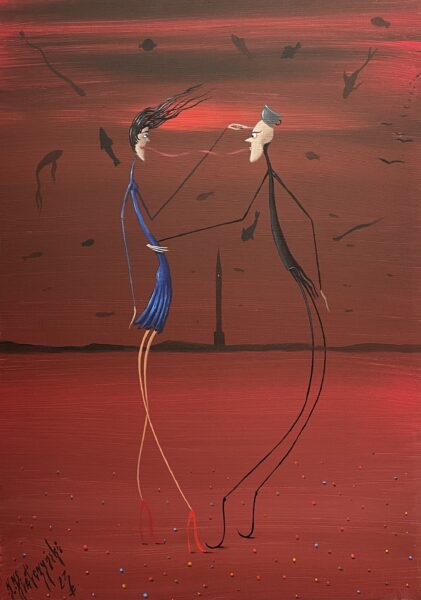 Lovers - a painting by Jarosław Kiełczyński