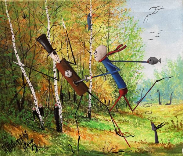 Time is chasing us - a painting by Jarosław Kiełczyński