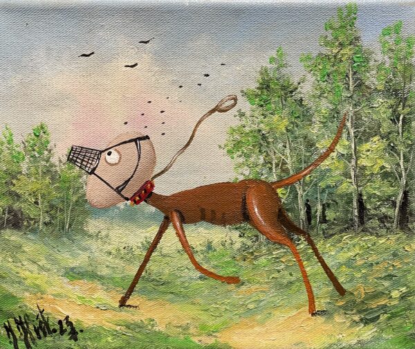 Dog - a painting by Jarosław Kiełczyński