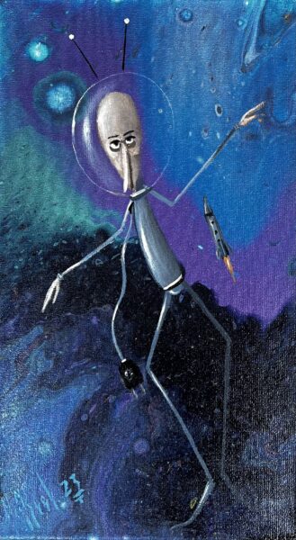Astronaut - a painting by Jarosław Kiełczyński