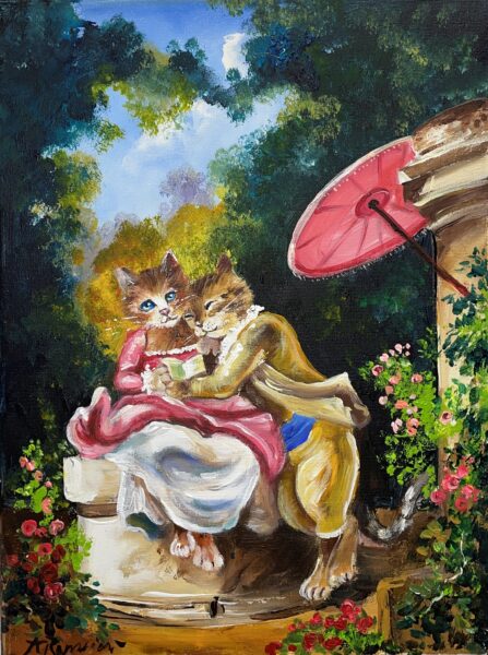 Jean Honore Fragonard  The Progress of Love: Cat’s Letters - a painting by Adam Rawicz
