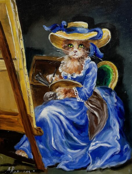 Adélaïde Labille-Guiard  Self cat portrait - a painting by Adam Rawicz