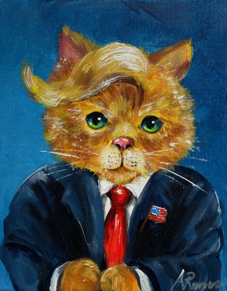 Trump’s cat - a painting by Adam Rawicz
