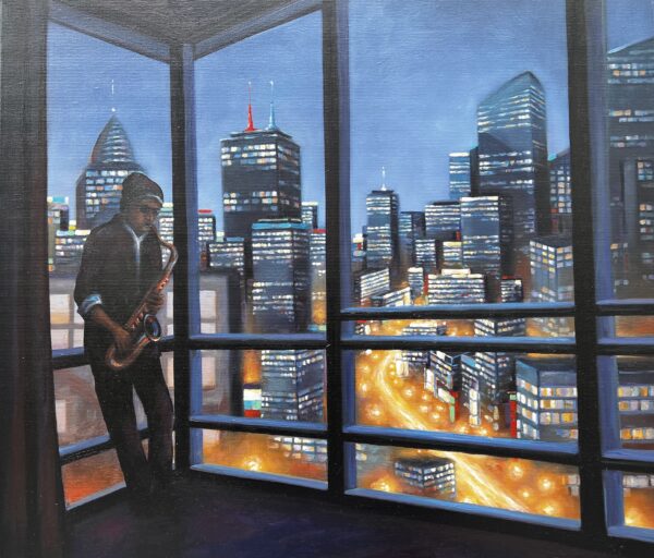Lonliness in the big city - a painting by Jacek Wierba