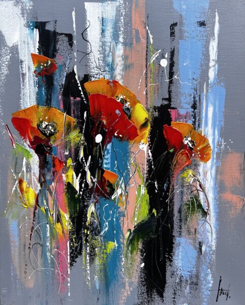 Flowers - a painting by Alfred Anioł