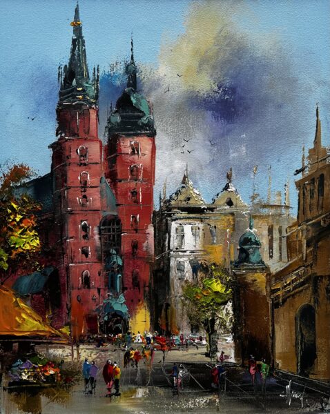 Saint Mary’s Basilica | Kościół Mariacki - a painting by Alfred Anioł