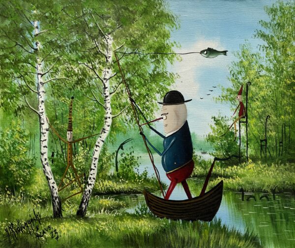 Fisherman - a painting by Jarosław Kiełczyński