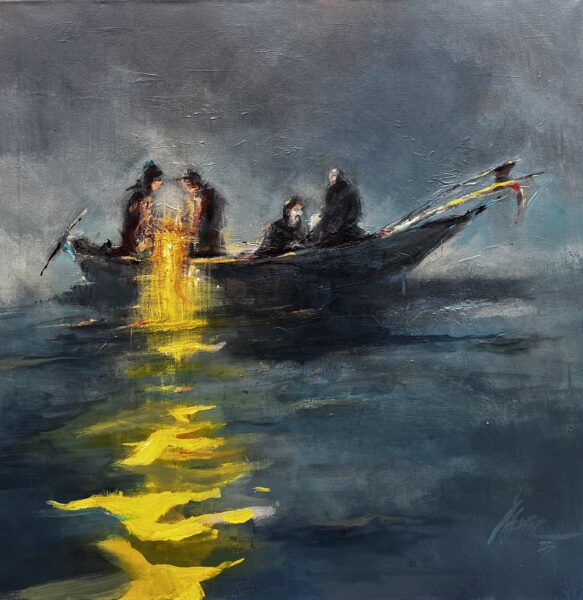 Fishing - a painting by Maciej Szwec