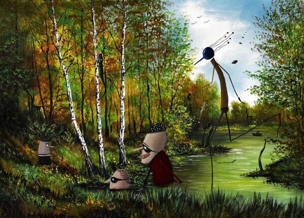 Egon and his crew - a painting by Jarosław Kiełczyński