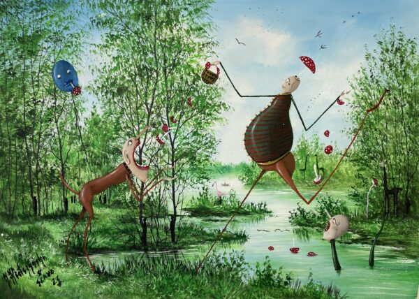 Breakfast of champions - a painting by Jarosław Kiełczyński