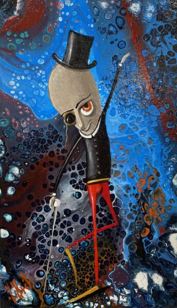 Show man - a painting by Jarosław Kiełczyński