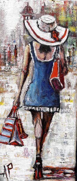 Girl in hat - a painting by Artur Partycki