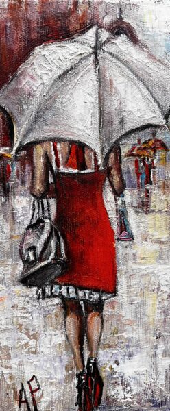 Under umbrella - a painting by Artur Partycki