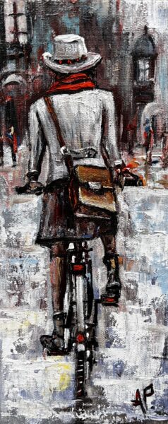 Bike ride - a painting by Artur Partycki