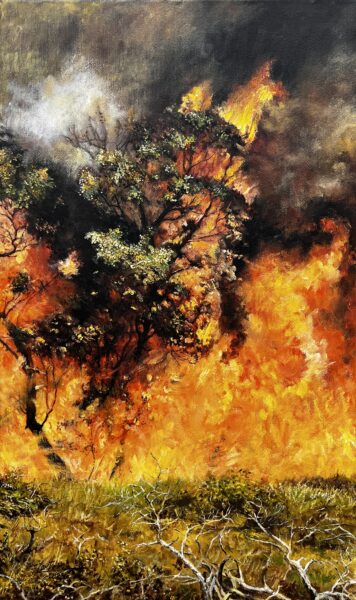 Bush fire - a painting by Zbigniew Cortez Zając