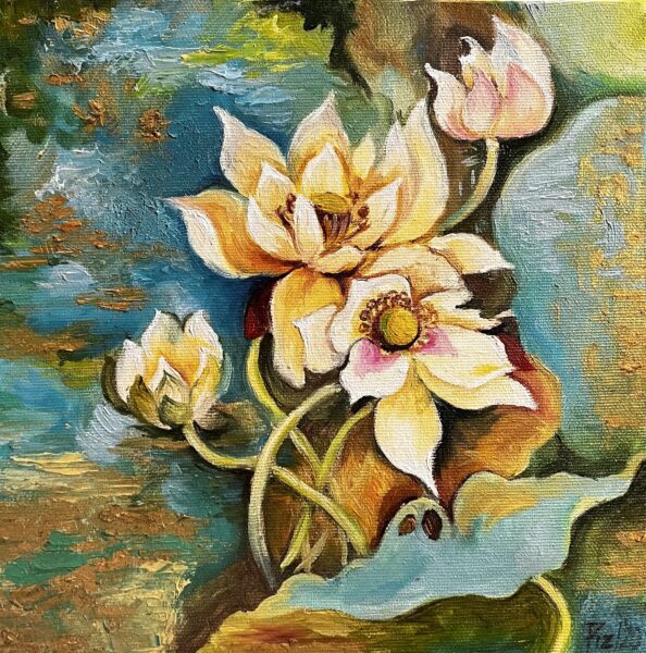 Flowers - a painting by Przemiła Kościelna