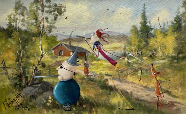 Walking tour - a painting by Jarosław Kiełczyński