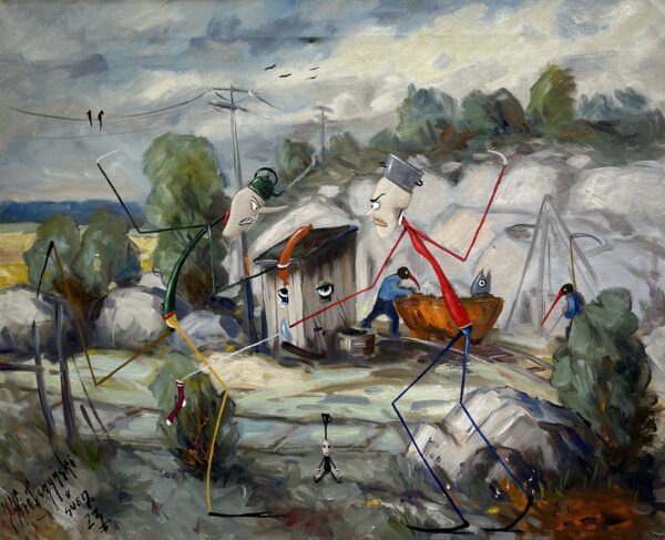 Angry friends - a painting by Jarosław Kiełczyński