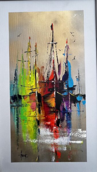 Boats - a painting by Alfred Anioł