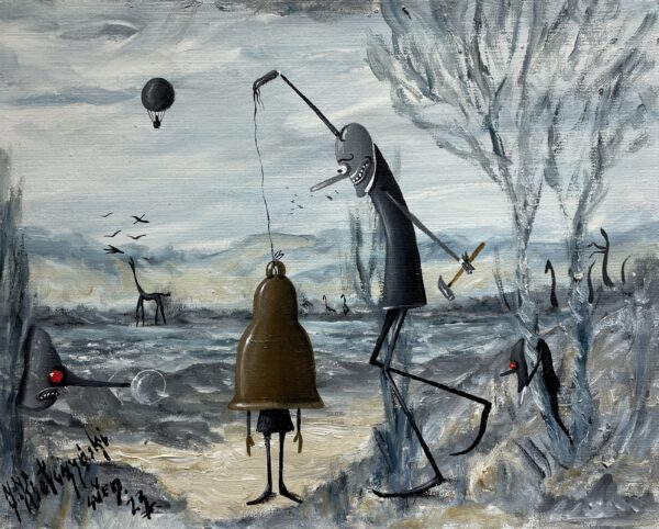 Morning routine - a painting by Jarosław Kiełczyński