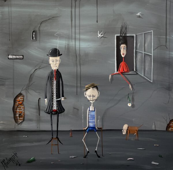 Kwiat młodzieży ul. Ślicznej - a painting by Jarosław Kiełczyński