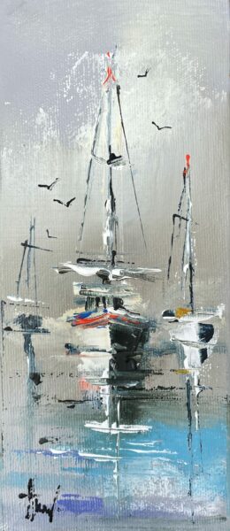 Boats - a painting by Alfred Anioł