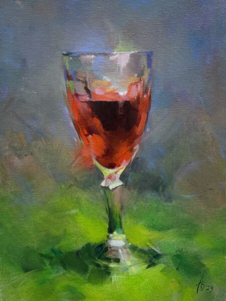 Glass of wine - a painting by Andrzej Białecki