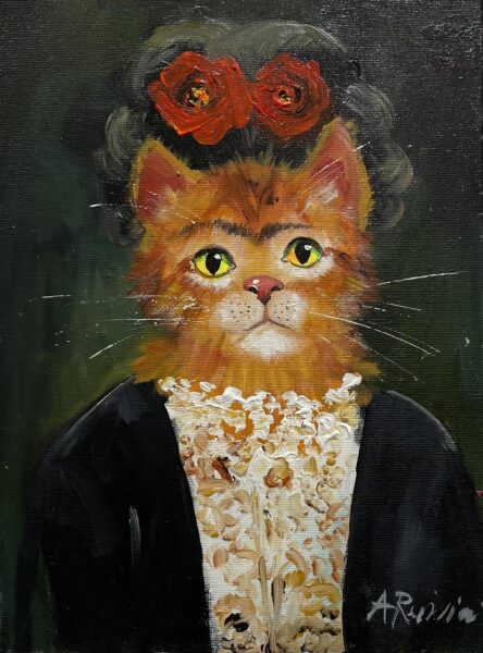 Frida Kahlo’s cat - a painting by Adam Rawicz