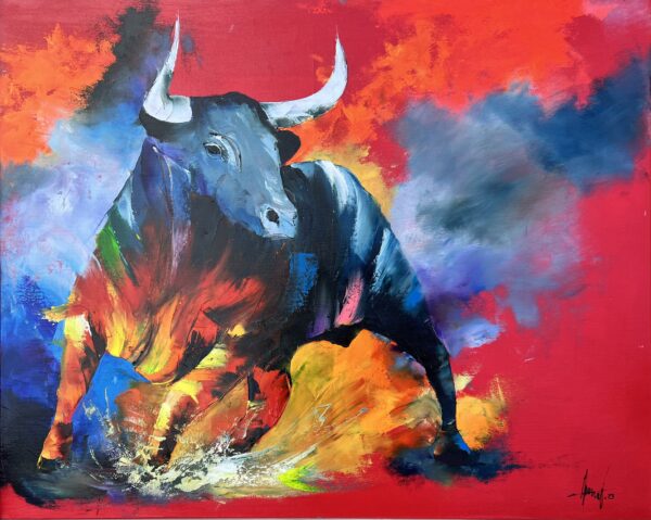 Bull - a painting by Alfred Anioł