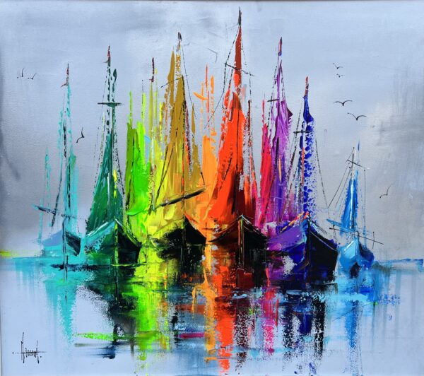 Boats - a painting by Alfred Anioł