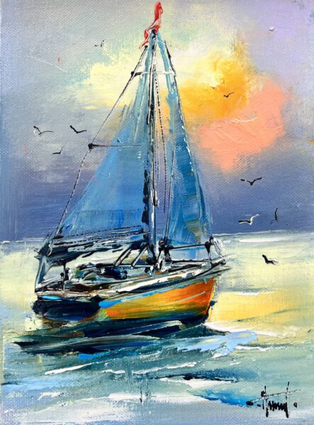 Boat - a painting by Alfred Anioł