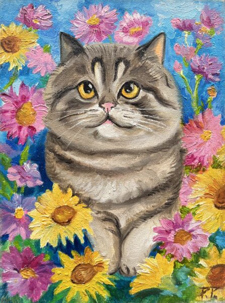 Cat - a painting by Przemiła Kościelna