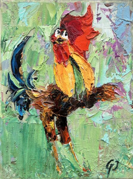 Rooster - a painting by Grażyna Irek